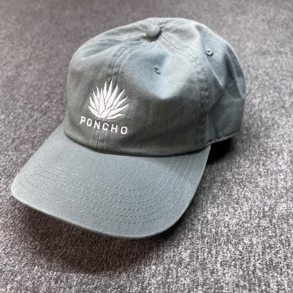 Poncho Outdoors Agave Logo Dad Hat Adjustable Cotton Twill Cap Sage Green Gray